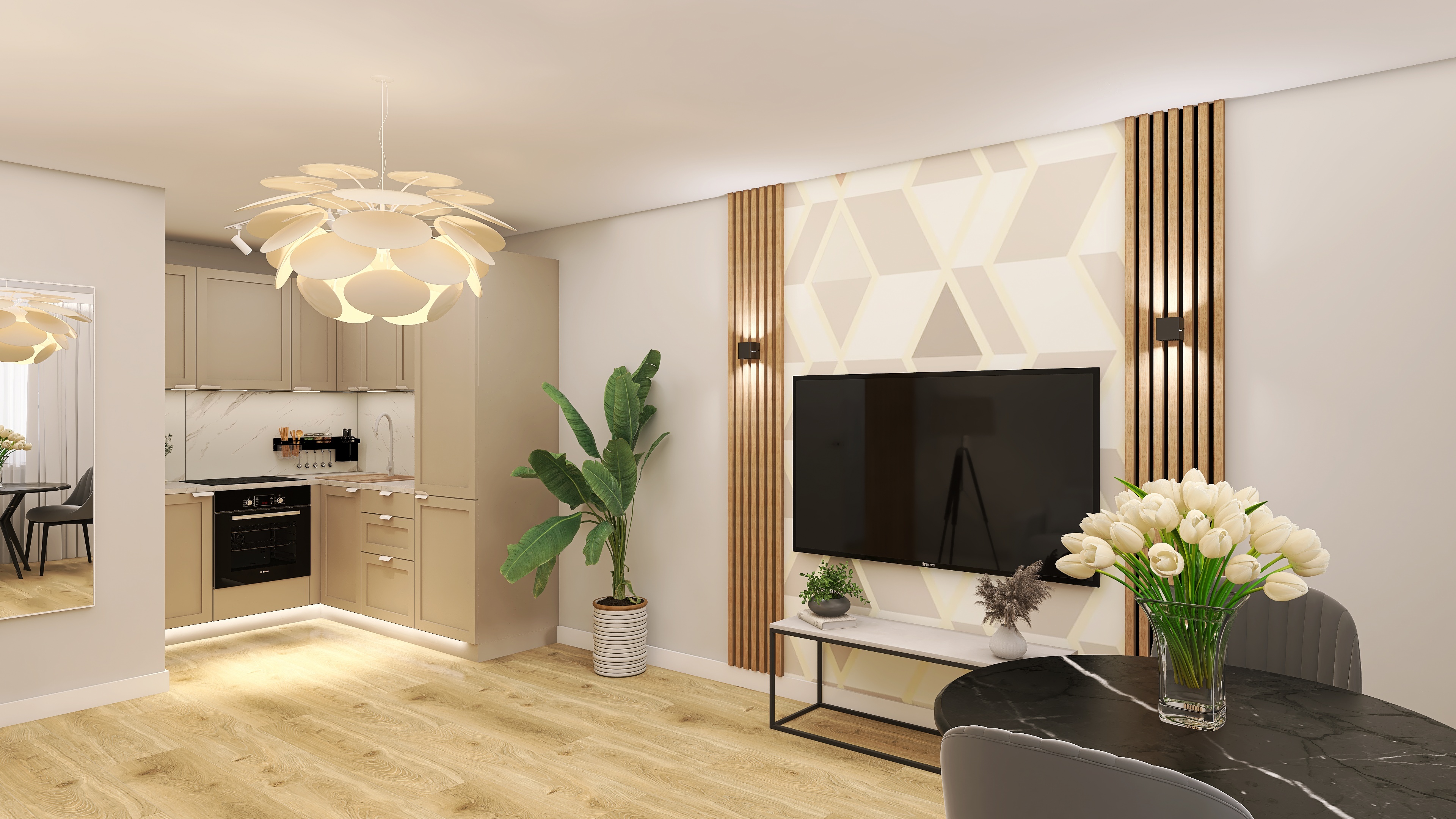 Wizualizacja sypialni i łazienki