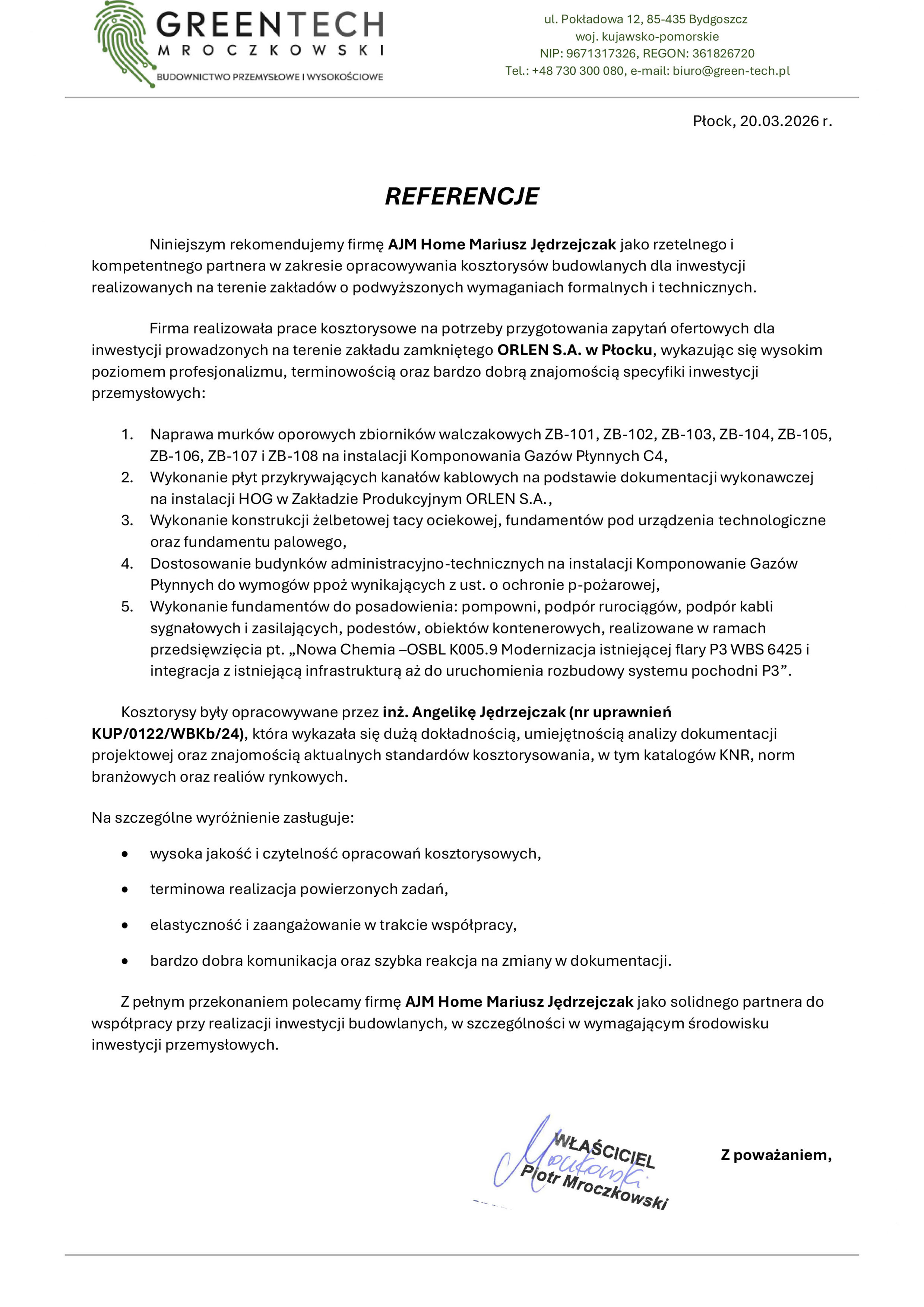 Referencja Greentech